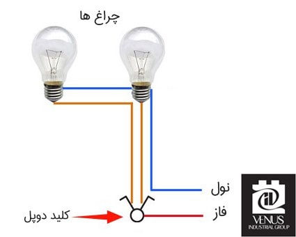 نحوه ی سیم کشی کلید های دوپل